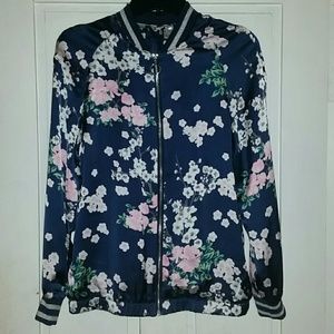 H&M Divided floral, zip up,  baseball jacket.